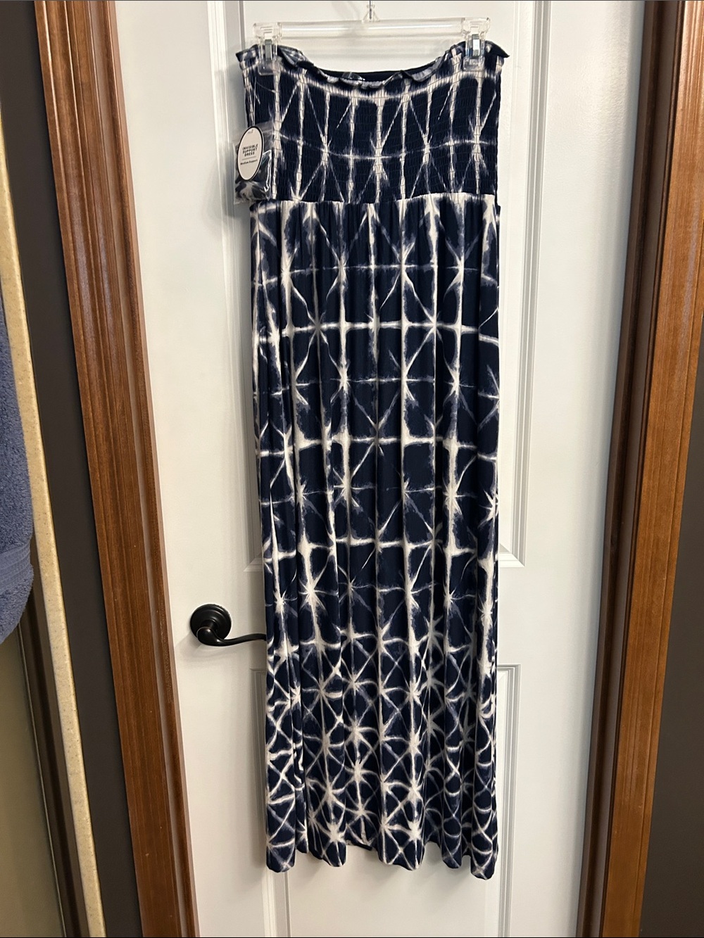 Soma Navy and White Tie-Dye Maxi Dress